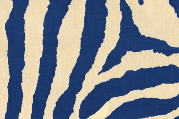 Markisen-/Outdoor-Stoff - Zebramuster - Creme/Royal - 1,0 Meter Creme/Royal