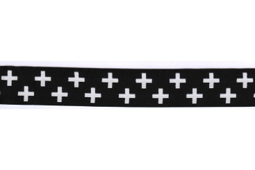 Borte Jacquard - 2 cm breit - Kreuze - Meterware 