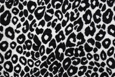 Premium Möbelstoff Chenille in Leo-Muster Schwarz/Weiß