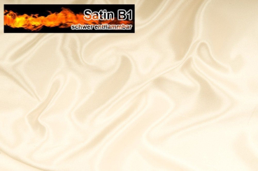 Satin B1 - schwer entflammbar - Champagner - 4,0 Meter 