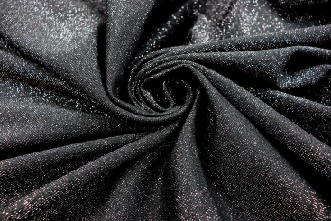 Glitzerstoff Glamour - Schwarz/Silber 