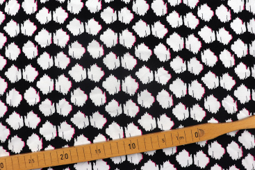 Viskosestoff - White Pink Black 