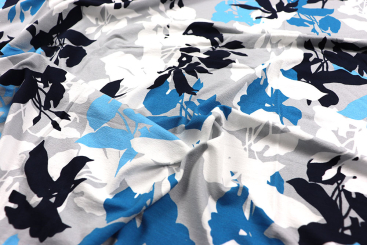 Viskosejersey - Blue Blossom 