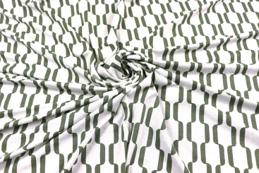 Viskosejersey - Olive Geometry 