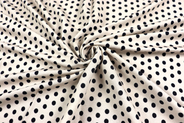 Viskosejersey - Soft Dots - Creme/Schwarzblau 