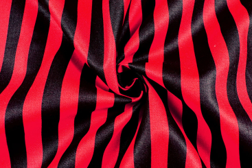 Baumwollstoff mit Streifen - Rot/Schwarz 