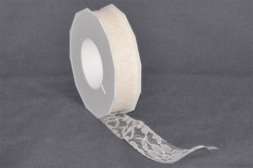 Spitzenband 40 mm - 25 m-Rolle - Champagner 