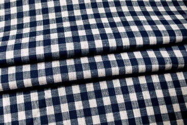 Vichy-Karo aus reiner Baumwolle - Dunkelblau 