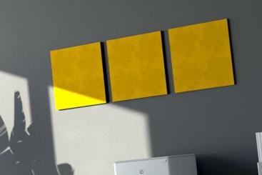 Blue Fiber Akustikpaneel Wand - inkl. Befestigung - 40 x 40 cm Golden Yellow