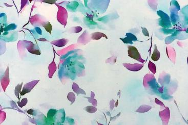Viskosestoff Digital - Sky Flowery 