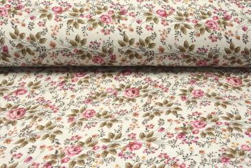 Musselinstoff mit Vintage-Rosen 