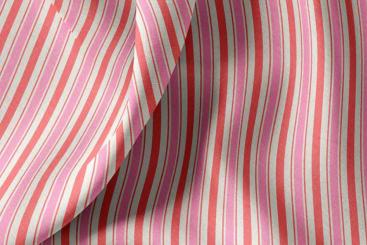 Baumwollstoff mit Streifen - Rot/Pink 