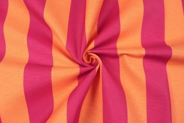 Dekostoff Digitaldruck mit Blockstreifen - Pink/Orange 