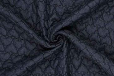 Gesteppter Jeansstoff mit Herzen 