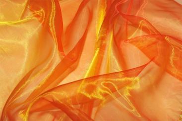 Weihnachts-Organza Schimmer Orange/Gold