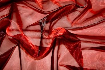 Weihnachts-Organza Schimmer Rot/Schwarz