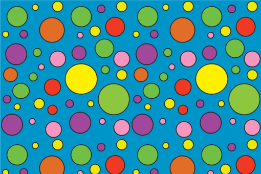 Satin - Colourful Dots Blau