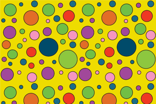 Satin - Colourful Dots Gelb