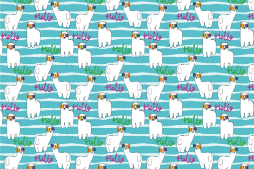 Polarfleece-Stoff - Regenbogen-Lama 
