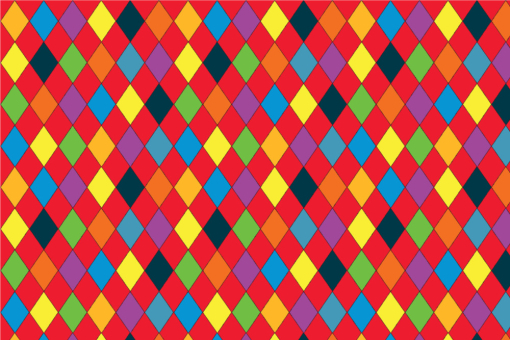 Colourful Diamonds - Satin-Stoff Rot