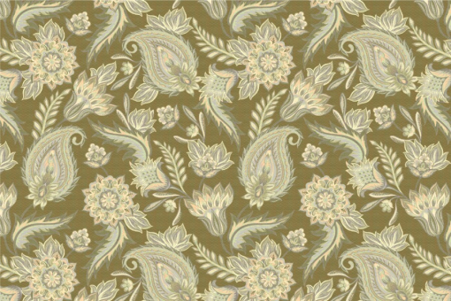 Blackout-Stoff perm. schwer entflammbar - Orientalisches Paisley Beige/Braun