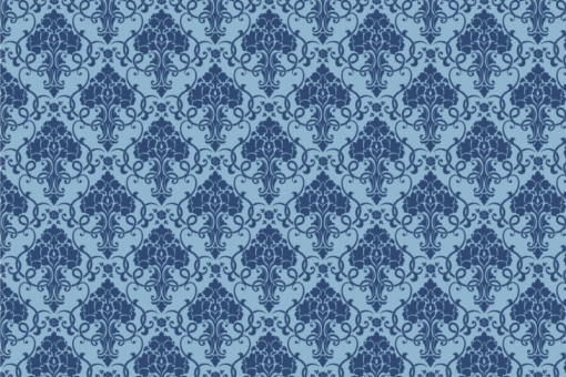 Blackout-Stoff - Barock - Elegance-Ornament Hellblau/Blau