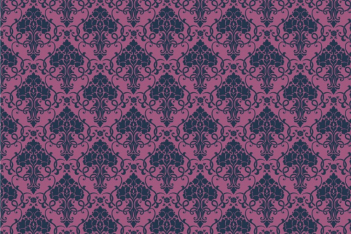 Blackout-Stoff - Barock - Elegance-Ornament Pink/Dunkelblau