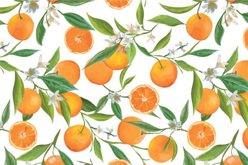 Outdoorstoff - Arance Weiß/Orange