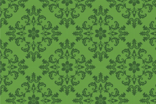 Pannesamt - Barock - Luxury-Ornament Grün/Grün