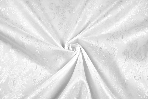 Viskose-Taft - Paisley Jacquard Weiß