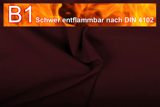 Allround Stoff - schwer entflammbar - 280 cm - Bordeaux - 1,0 Meter Bordeaux
