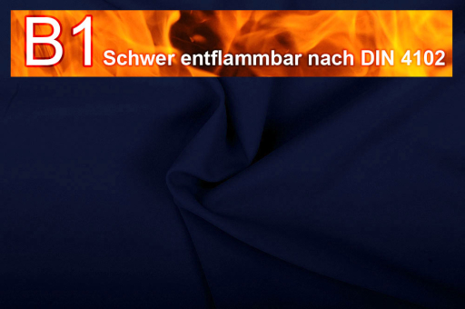 Allround Stoff - schwer entflammbar - 280 cm - Nachtblau - 1,0 Meter Nachtblau