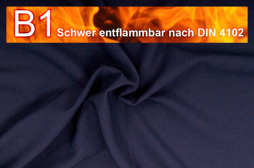 Allround Stoff - schwer entflammbar - Nachtblau - 1,0 Meter Nachtblau