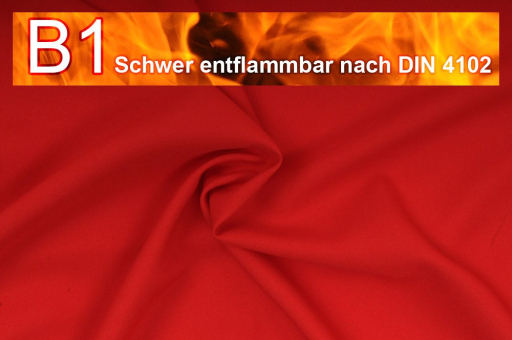 Allround Stoff - schwer entflammbar - Rot - 2,0 Meter Rot