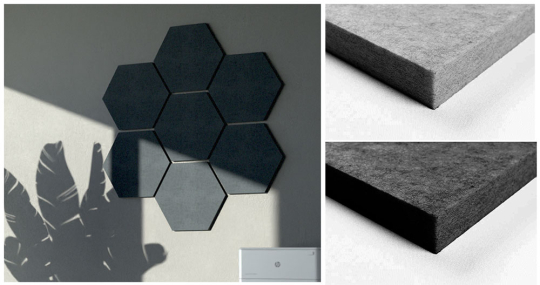Blue Fiber Akustikpaneel Wand - inkl. Befestigung - Hexagon 40 