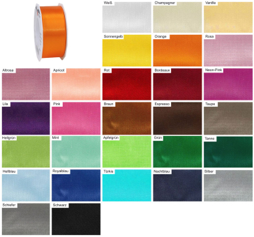 Satinband - 40 mm breit - 25-m-Rolle 
