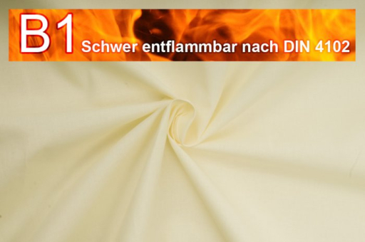 Baumwolle schwer entflammbar B1 - Champagner - 3,0 Meter Champagner