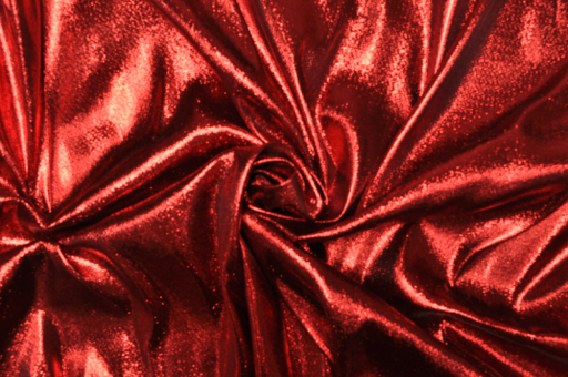 Glitzereffektstoff - schwer entflammbar - 300 cm Rot/Schwarz