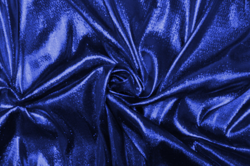 Glitzereffektstoff - schwer entflammbar - 300 cm Royal/Schwarz