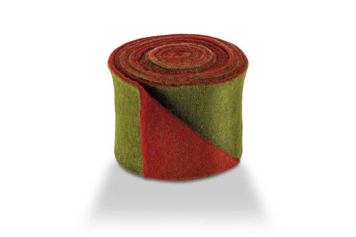 Wollfilz 5/6 mm stark - 65 cm - 2 farbig Grün / Bordeaux