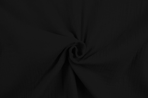 Baumwollstoff Double Gauze Schwarz