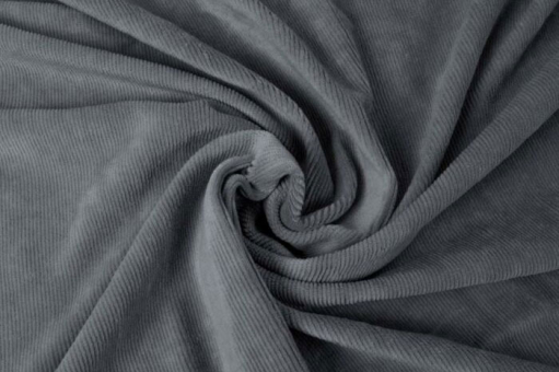 Feinripp - Jersey-Cord - Uni Grau