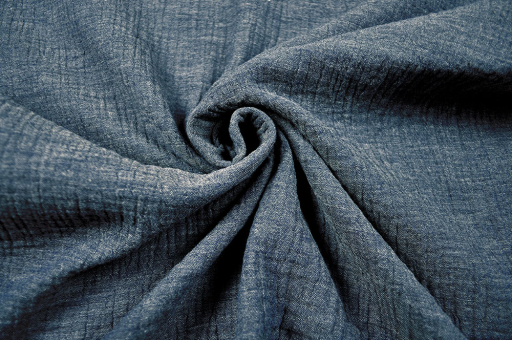 Musselin im Leinenlook - Navy 
