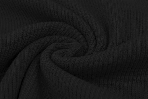 Jerseystoff - Feinripp Schwarz