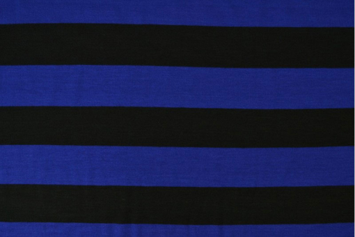Jersey-Stoff Viskose - Ringel - Royal/Schwarz 
