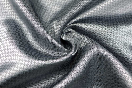 Jacquard-Taft Premium - Hahnentritt - Silber 