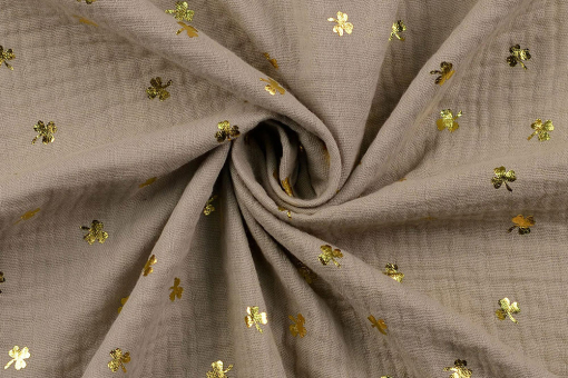 Musselin - Lucky Clover - Taupe 