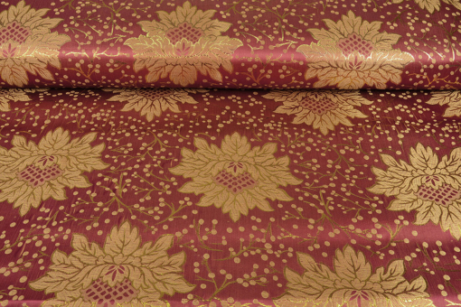 Brokat Golden Rome - Bordeaux/Gold 