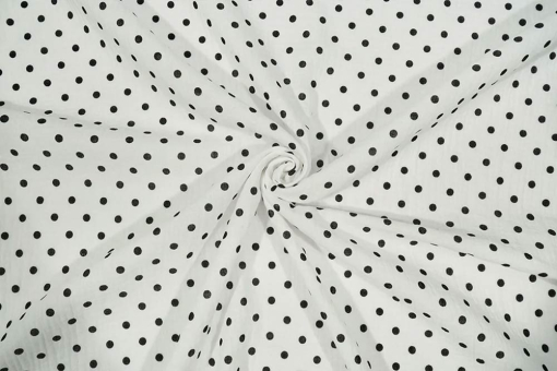 Double Gauze - Polka Dots - Schwarz/Weiß 