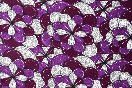 African Waxprint doppelseitig -  Sambia 